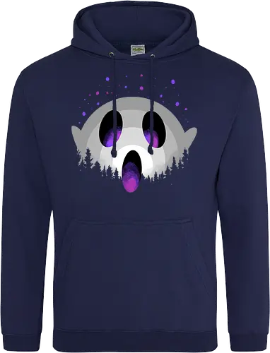 midnight boo - halloween, pumpkin, scary, creepy, comedy, horror, boo, funny, ghost, trickortreat, cute, beautiful, spooky, happy, ghost, colorful - Standard Hoodie