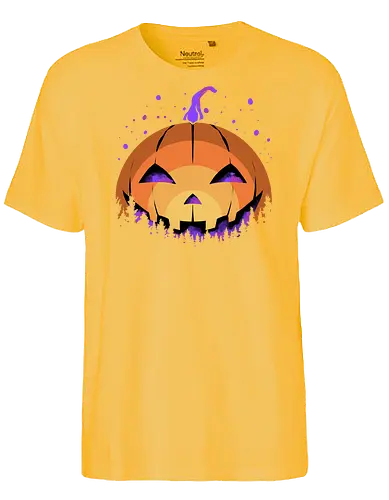 midnight hallow - halloween, pumpkin, scary, creepy, comedy, horror, boo, funny, ghost, trickortreat, cute, beautiful, spooky, happy, ghost, colorful - Fairtrade T-Shirt