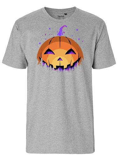 midnight hallow - halloween, pumpkin, scary, creepy, comedy, horror, boo, funny, ghost, trickortreat, cute, beautiful, spooky, happy, ghost, colorful - Fairtrade T-Shirt
