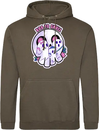 boo to skull - halloween, pumpkin, scary, creepy, comedy, horror, boo, funny, ghost, trickortreat, cute, beautiful, spooky, happy, ghost, colorful - Standard Hoodie