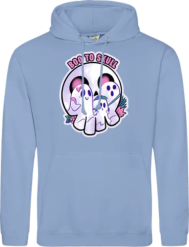 boo to skull - halloween, pumpkin, scary, creepy, comedy, horror, boo, funny, ghost, trickortreat, cute, beautiful, spooky, happy, ghost, colorful - Standard Hoodie
