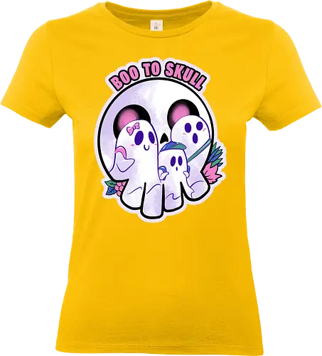 boo to skull - halloween, pumpkin, scary, creepy, comedy, horror, boo, funny, ghost, trickortreat, cute, beautiful, spooky, happy, ghost, colorful - Standard T-Shirt (Women)