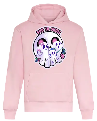 boo to skull - halloween, pumpkin, scary, creepy, comedy, horror, boo, funny, ghost, trickortreat, cute, beautiful, spooky, happy, ghost, colorful - Heavyweight Hoodie