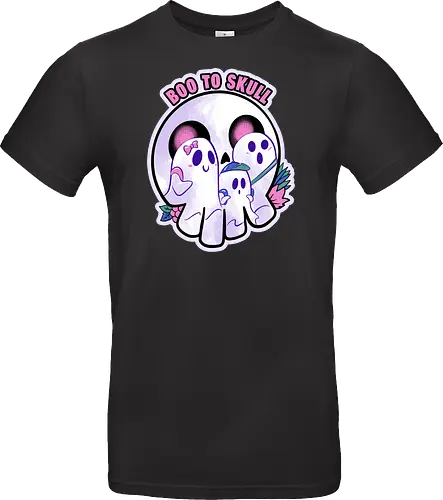 boo to skull - halloween, pumpkin, scary, creepy, comedy, horror, boo, funny, ghost, trickortreat, cute, beautiful, spooky, happy, ghost, colorful - Standard T-Shirt