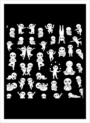 Übermäßiges Grübeln in Stereo - Minimalistische Kunst, Schwarz-Weiß-Muster, Adult-Swim-Ästhetik, witzige Strichzeichnung, Kunst zum Thema psychische Gesundheit, Stimmungsschwankungen, süßes Cartoon-Muster, Humor mit Wiedererkennungswert, einfache Figuren-Skizze, Gedanken um 3 Uhr morgens, ästhetisches Muster, monochromer Rapport, existenzieller Humor, Geschenk für Grübler - Artprint