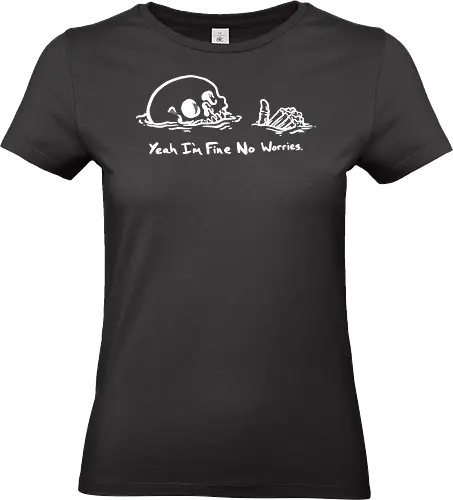 Drowning in Denial: I'm Fine Skull - im fine skull shirt, funny sarcastic graphic tee, sinking skeleton apparel, dark humor streetwear, relatable burnout clothing, edgy aesthetic fashion, thumbs up skull design, minimalist gothic merch, alternative grunge shirt, self deprecating meme graphic - Standard T-Shirt (Women)
