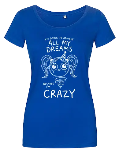 Crazy Dreams: The Unhinged Jack-in-the-Box - funny motivational shirt, unhinged graphic tee, creepy cute apparel, weirdcore aesthetic streetwear, dark humor clothing, crazy dreams quote shirt, spooky jack in the box design, alternative goth fashion, manic energy tee, sarcastic graphic shirt - Women T-Shirt