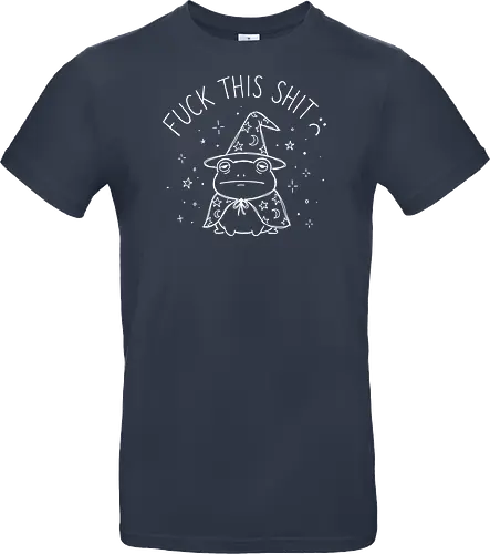 Grumpy Wizard: The Done Frog - funny frog shirt, grumpy wizard graphic tee, sarcastic quote apparel, edgy goblincore streetwear, tired animal clothing, minimalist line art design, dark humor fashion, D&D player shirt, funny introvert merch, aesthetic witchy tee - Standard T-Shirt