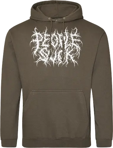 People Suck - people suck, death metal, introverted, anti social, metalhead, black metal, misanthropy, dark aesthetic, heavy metal, deathcore, cyber sigilism, edgy typography, dark art, introvert humor, streetwear - Standard Hoodie