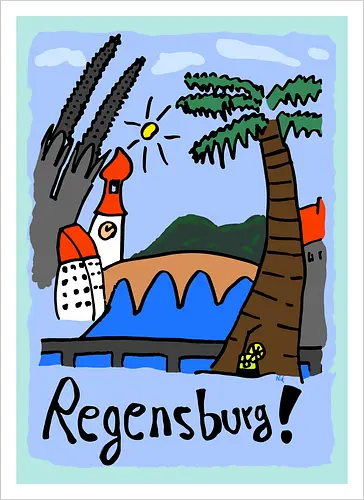 Regensburg - Regensburg, Stadt, Donau - Artprint