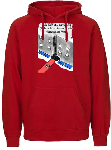 Radwegparker - SUV, Radfahrer, radfahren, Radwegparker, Auto, Streß, Rücksichtslosigkeit, Ärger, Blutdruck - Fairtrade Hoodie