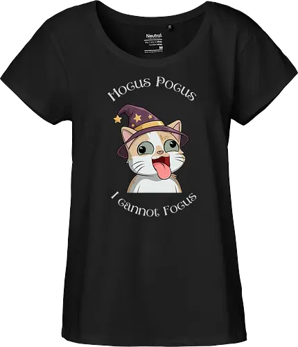 Hocus Pocus Front - Chaos, Liebe, Herz, Smilow, Twitch, Streamer, Katze - Fairtrade Girl Shirt