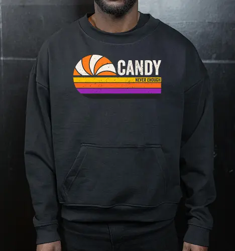 Candy vintage - retro, vintage, candy, halloween, autumn, fall, quote, lettering - Cropped Sweatshirt