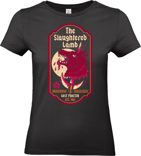 Full Moon Brown Porter - horror, 80s, 80s movies, beer, cult classic, geek, halloween, moon, movies, nostalgia, pentagram, retro, vintage, werewolf, wolf - Standard T-Shirt (Women)