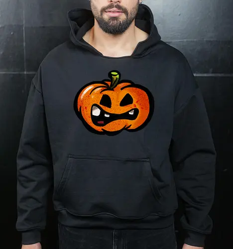 Garstiger Kürbis - Halloween, Kürbis, handgezeichnet, Monsta, Oktober - Cropped Hoodie