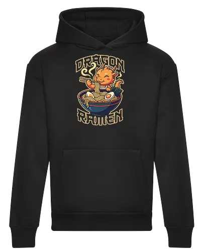 Dragon Ramen: The Fiery Feast - Japanese ramen shirt, kawaii dragon graphic tee, cute anime food apparel, retro foodie streetwear, slurp noodles design, aesthetic pop art clothing, fantasy creature merch, Japanese noodle bowl shirt, orange dragon graphic, cozy otaku fashion - Heavyweight Hoodie
