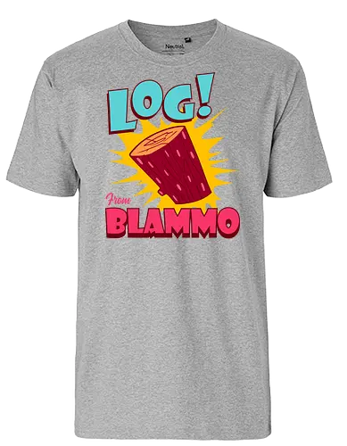 Log From Blammo - stimpy, vintage, blammo, tv shows, ren and stimpy, 90s, cartoon, childhood, funny, funnytee, hilarious, joke, nostalgia, ren, retro - Fairtrade T-Shirt