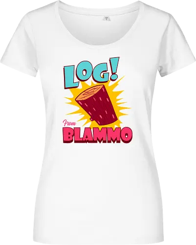 Log From Blammo - stimpy, vintage, blammo, tv shows, ren and stimpy, 90s, cartoon, childhood, funny, funnytee, hilarious, joke, nostalgia, ren, retro - Women T-Shirt