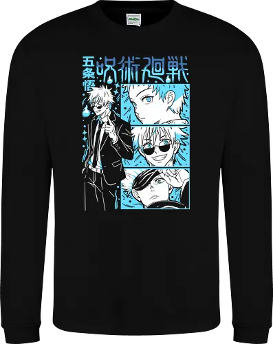 Gojo Satoru Infinity Comic Splash JJK - cyan blue aesthetic, strongest sorcerer, anime birthday present, jujutsu kaisen otaku, weeb shirt, gojo satoru, jjk gojo, comic panel style - Sweatshirt