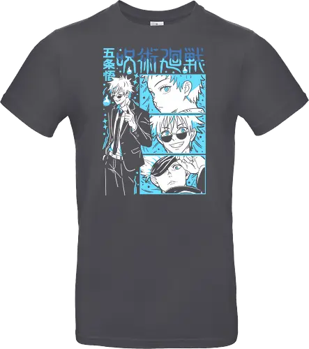 Gojo Satoru Infinity Comic Splash JJK - cyan blue aesthetic, strongest sorcerer, anime birthday present, jujutsu kaisen otaku, weeb shirt, gojo satoru, jjk gojo, comic panel style - Standard T-Shirt