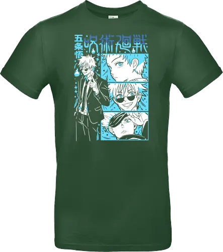 Gojo Satoru Infinity Comic Splash JJK - cyan blue aesthetic, strongest sorcerer, anime birthday present, jujutsu kaisen otaku, weeb shirt, gojo satoru, jjk gojo, comic panel style - Standard T-Shirt