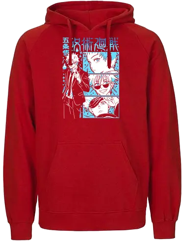Gojo Satoru Infinity Comic Splash JJK - cyan blue aesthetic, strongest sorcerer, anime birthday present, jujutsu kaisen otaku, weeb shirt, gojo satoru, jjk gojo, comic panel style - Fairtrade Hoodie