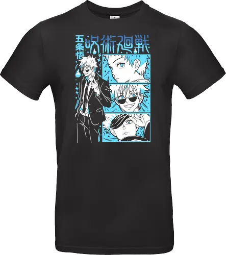 Gojo Satoru Infinity Comic Splash JJK - cyan blue aesthetic, strongest sorcerer, anime birthday present, jujutsu kaisen otaku, weeb shirt, gojo satoru, jjk gojo, comic panel style - Standard T-Shirt