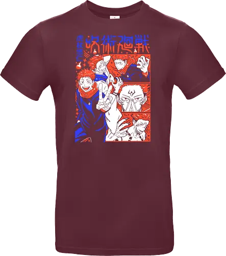 Itadori Squad Full Throttle JJK - yuji itadori, jjk group, dynamic pose, red orange palette, shonen action, anime fan gift, jujutsu kaisen squad, manga energy - Standard T-Shirt