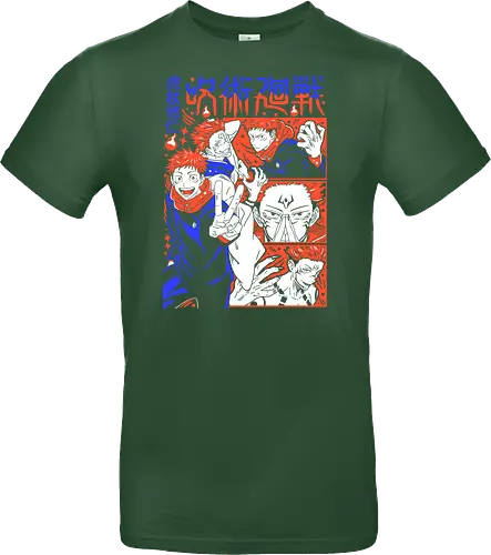 Itadori Squad Full Throttle JJK - yuji itadori, jjk group, dynamic pose, red orange palette, shonen action, anime fan gift, jujutsu kaisen squad, manga energy - Standard T-Shirt