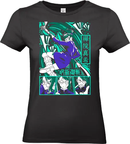 Maki Zen in Cursed Realm JJK - shonen warrior, maki zenin, jjk maki, green teal art, strong female character, anime girl power, jujutsu kaisen fan, otaku gift - Standard T-Shirt (Women)