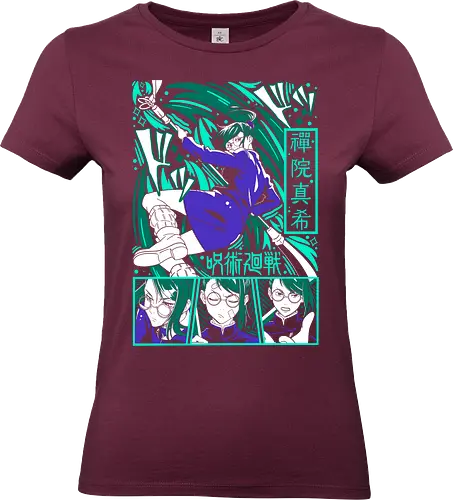 Maki Zen in Cursed Realm JJK - shonen warrior, maki zenin, jjk maki, green teal art, strong female character, anime girl power, jujutsu kaisen fan, otaku gift - Standard T-Shirt (Women)