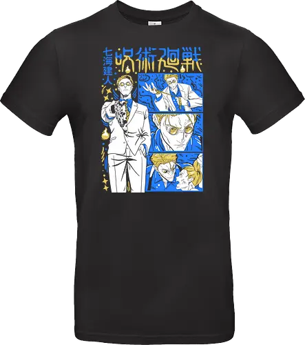 Nanami Kento Steady Resolve JJK - nanami kento, jjk nanami, suit style sorcerer, gold yellow tone, calm and powerful, anime gift for him, jujutsu kaisen fan art, otaku apparel - Standard T-Shirt