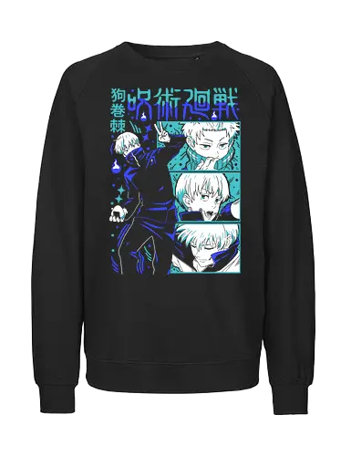 Toge Inumaki Cursed Speech JJK Tee - toge inumaki, jjk toge, cursed speech user, teal blue palette, cool side character, anime otaku gift, jujutsu kaisen merch, weeb shirt - Fairtrade Sweatshirt