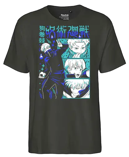 Toge Inumaki Cursed Speech JJK Tee - toge inumaki, jjk toge, cursed speech user, teal blue palette, cool side character, anime otaku gift, jujutsu kaisen merch, weeb shirt - Fairtrade T-Shirt