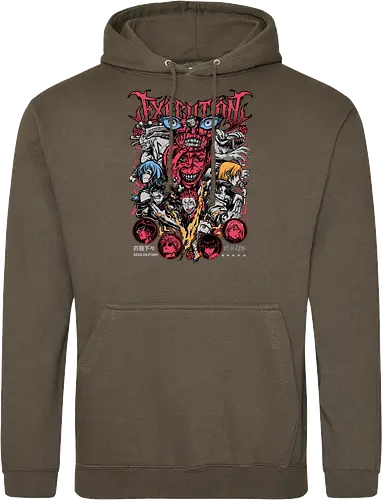 Jujutsu Execution Cursed Chaos Poster - anime gift poster, Jujutsu, execution arc, horror anime art, multi character poster, cursed chaos energy, dark fantasy anime, otaku collector print - Standard Hoodie