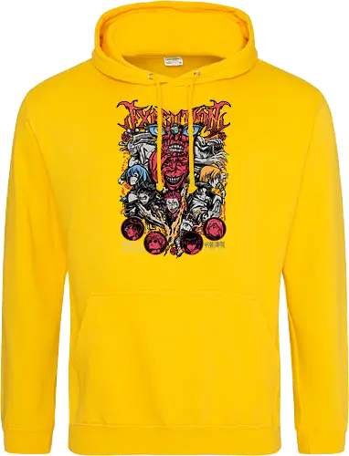 Jujutsu Execution Cursed Chaos Poster - anime gift poster, Jujutsu, execution arc, horror anime art, multi character poster, cursed chaos energy, dark fantasy anime, otaku collector print - Standard Hoodie