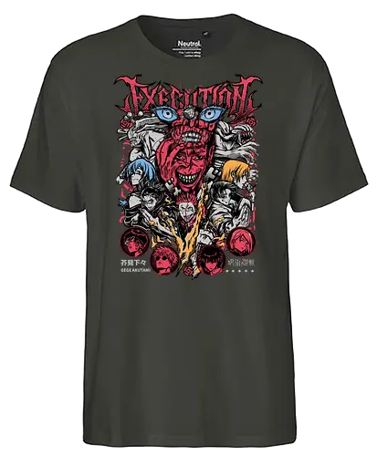 Jujutsu Execution Cursed Chaos Poster - anime gift poster, Jujutsu, execution arc, horror anime art, multi character poster, cursed chaos energy, dark fantasy anime, otaku collector print - Fairtrade T-Shirt