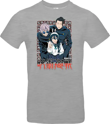 Gojo Group Satoru JJK Squad Goals - gojo satoru, jjk cast, group design, blue black palette, jujutsu kaisen squad, anime fan gift set, otaku crew shirt, shonen group art - Standard T-Shirt