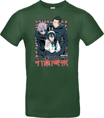 Gojo Group Satoru JJK Squad Goals - gojo satoru, jjk cast, group design, blue black palette, jujutsu kaisen squad, anime fan gift set, otaku crew shirt, shonen group art - Standard T-Shirt