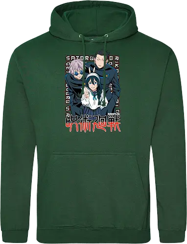 Gojo Group Satoru JJK Squad Goals - gojo satoru, jjk cast, group design, blue black palette, jujutsu kaisen squad, anime fan gift set, otaku crew shirt, shonen group art - Standard Hoodie