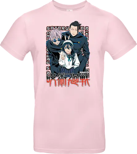 Gojo Group Satoru JJK Squad Goals - gojo satoru, jjk cast, group design, blue black palette, jujutsu kaisen squad, anime fan gift set, otaku crew shirt, shonen group art - Standard T-Shirt