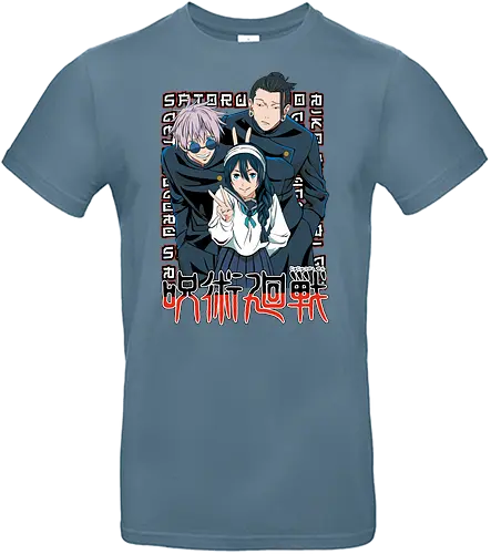 Gojo Group Satoru JJK Squad Goals - gojo satoru, jjk cast, group design, blue black palette, jujutsu kaisen squad, anime fan gift set, otaku crew shirt, shonen group art - Standard T-Shirt