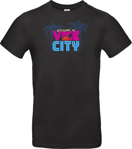 Welcome To Vice City  - gaming, 80s, crime, fashion, game, gamer, neon, nostalgia, retro, video game, vintage, 80s aesthetic, 80s retro, theft, videogames - Standard T-Shirt