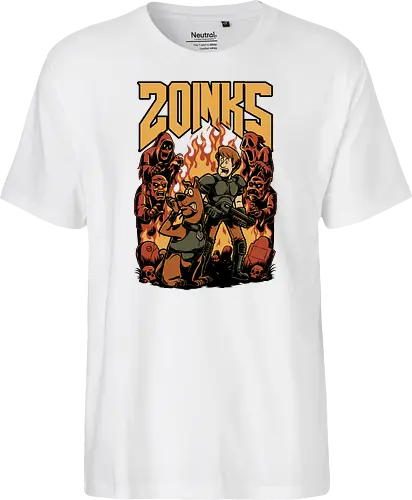 Cartoon FPS Horror Game - Cartoon, 80s Cartoons, 80s, 1980s, 80's, Retro Cartoon, Retro Vintage, Retro, Vintage, Fps Gaming, First-person Shooter, First Person Shooter, Horror, Game, Video Game, Games, Video Games, Awesome, Poster, Cool, Mashup, Nostalgia, Nostalgic, Animation, Animated, Animated Series, Tv Show, Paranormal, Investigate, Investigation, Mystery, Mysterious, Halloween, Spooky Season, Spooky, Creepy, Scary, Graveyard, Monsters, Monster, Fire, Ghosts, Ghost - Fairtrade T-Shirt
