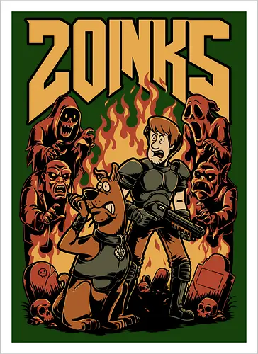 Cartoon FPS Horror Game - Cartoon, 80s Cartoons, 80s, 1980s, 80's, Retro Cartoon, Retro Vintage, Retro, Vintage, Fps Gaming, First-person Shooter, First Person Shooter, Horror, Game, Video Game, Games, Video Games, Awesome, Poster, Cool, Mashup, Nostalgia, Nostalgic, Animation, Animated, Animated Series, Tv Show, Paranormal, Investigate, Investigation, Mystery, Mysterious, Halloween, Spooky Season, Spooky, Creepy, Scary, Graveyard, Monsters, Monster, Fire, Ghosts, Ghost - Artprint