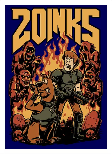 Cartoon FPS Horror Game - Cartoon, 80s Cartoons, 80s, 1980s, 80's, Retro Cartoon, Retro Vintage, Retro, Vintage, Fps Gaming, First-person Shooter, First Person Shooter, Horror, Game, Video Game, Games, Video Games, Awesome, Poster, Cool, Mashup, Nostalgia, Nostalgic, Animation, Animated, Animated Series, Tv Show, Paranormal, Investigate, Investigation, Mystery, Mysterious, Halloween, Spooky Season, Spooky, Creepy, Scary, Graveyard, Monsters, Monster, Fire, Ghosts, Ghost - Artprint