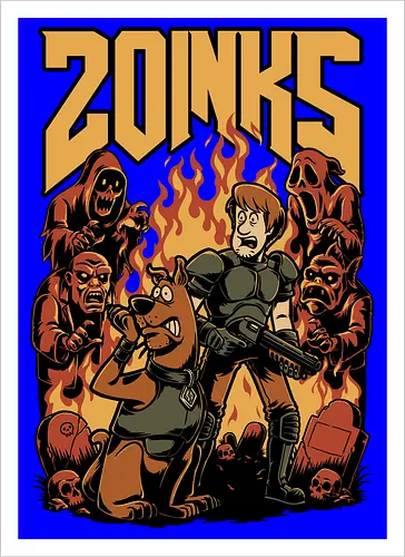 Cartoon FPS Horror Game - Cartoon, 80s Cartoons, 80s, 1980s, 80's, Retro Cartoon, Retro Vintage, Retro, Vintage, Fps Gaming, First-person Shooter, First Person Shooter, Horror, Game, Video Game, Games, Video Games, Awesome, Poster, Cool, Mashup, Nostalgia, Nostalgic, Animation, Animated, Animated Series, Tv Show, Paranormal, Investigate, Investigation, Mystery, Mysterious, Halloween, Spooky Season, Spooky, Creepy, Scary, Graveyard, Monsters, Monster, Fire, Ghosts, Ghost - Artprint