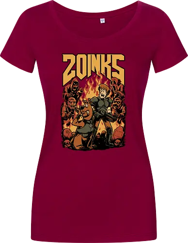 Cartoon FPS Horror Game - Cartoon, 80s Cartoons, 80s, 1980s, 80's, Retro Cartoon, Retro Vintage, Retro, Vintage, Fps Gaming, First-person Shooter, First Person Shooter, Horror, Game, Video Game, Games, Video Games, Awesome, Poster, Cool, Mashup, Nostalgia, Nostalgic, Animation, Animated, Animated Series, Tv Show, Paranormal, Investigate, Investigation, Mystery, Mysterious, Halloween, Spooky Season, Spooky, Creepy, Scary, Graveyard, Monsters, Monster, Fire, Ghosts, Ghost - Women T-Shirt