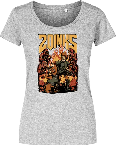 Cartoon FPS Horror Game - Cartoon, 80s Cartoons, 80s, 1980s, 80's, Retro Cartoon, Retro Vintage, Retro, Vintage, Fps Gaming, First-person Shooter, First Person Shooter, Horror, Game, Video Game, Games, Video Games, Awesome, Poster, Cool, Mashup, Nostalgia, Nostalgic, Animation, Animated, Animated Series, Tv Show, Paranormal, Investigate, Investigation, Mystery, Mysterious, Halloween, Spooky Season, Spooky, Creepy, Scary, Graveyard, Monsters, Monster, Fire, Ghosts, Ghost - Women T-Shirt