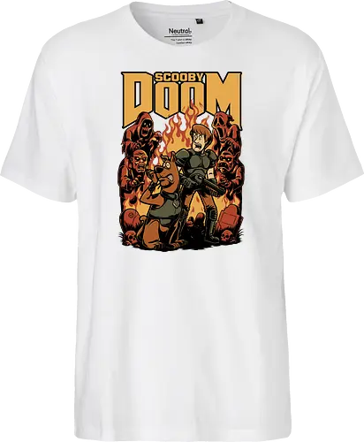 Classic Cartoon FPS Horror Game - Cartoon, First-person Shooter, Ghosts, Ghost, 80s Cartoons, 80s, 1980s, 80's, Retro Cartoon, Retro Vintage, Retro, Vintage, Fps Gaming, First Person Shooter, Horror, Game, Video Game, Games, Video Games, Awesome, Poster, Cool, Mashup, Nostalgia, Nostalgic, Animation, Animated, Animated Series, Tv Show, Paranormal, Investigate, Investigation, Mystery, Mysterious, Halloween, Spooky Season, Spooky, Creepy, Scary, Graveyard, Monsters, Monster, Fire - Fairtrade T-Shirt